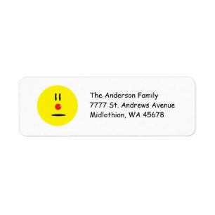 Étiquette de l'adresse de retour du visage sourian