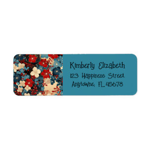 Étiquette de l'adresse de retour florale artistiqu