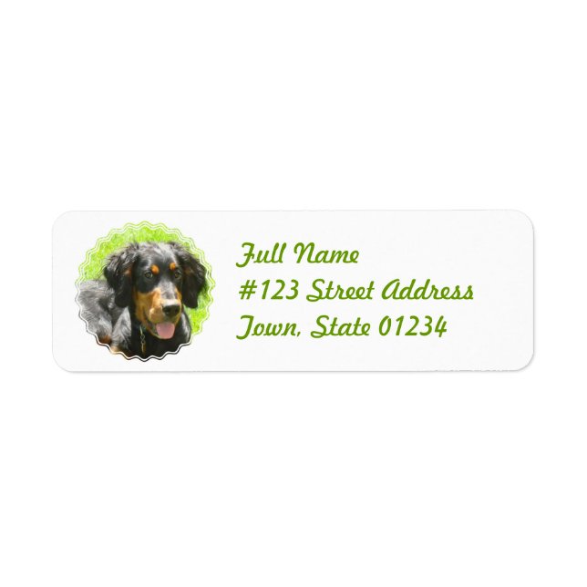 Étiquette de l'adresse de retour Gordon Setter (Devant)