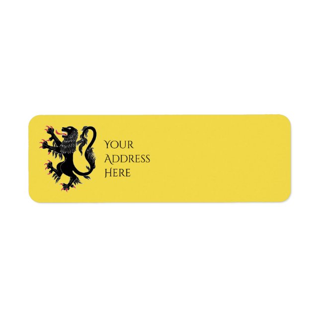 Étiquette de l'adresse de retour Lion Rampant (Devant)