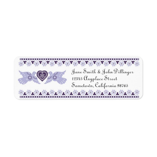 Étiquette de l'adresse de retour Lovebirds - viole (Devant)
