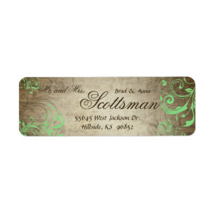 Étiquette de l'adresse de retour Mint Green Rustic