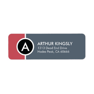 Étiquette de l'adresse de retour Monogramme - Roug