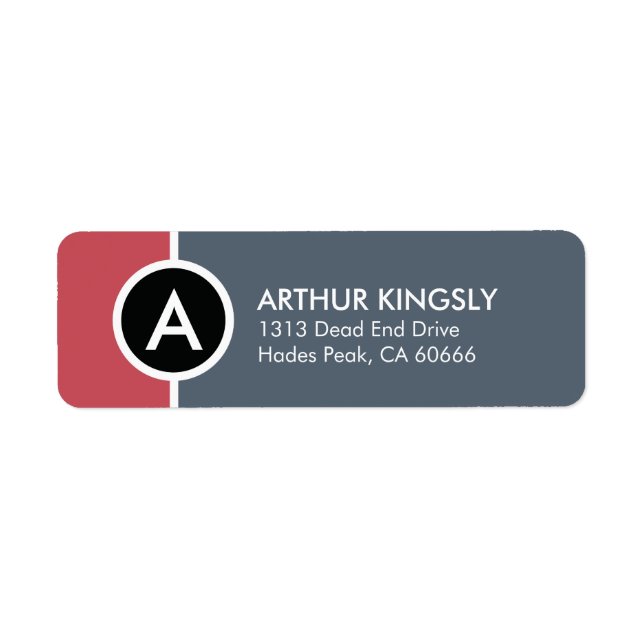 Étiquette de l'adresse de retour Monogramme - Roug (Devant)