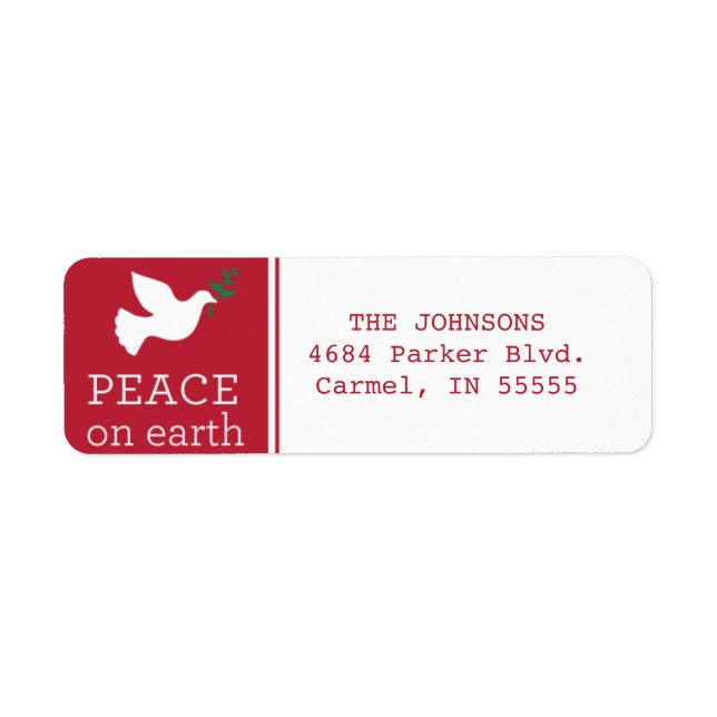 Étiquette de l'adresse de retour Peace on Earth (Devant)