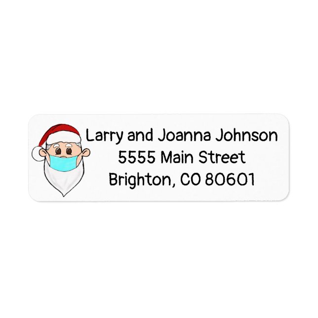 Étiquette de l'adresse de retour père Noël avec ma (Devant)