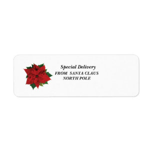 Étiquette de l'adresse de retour Poinsettia