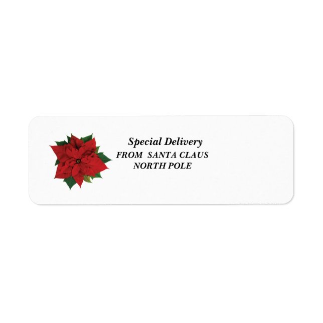 Étiquette de l'adresse de retour Poinsettia (Devant)