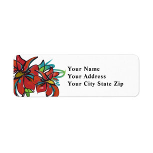 Étiquette de l'adresse de retour Poinsettia