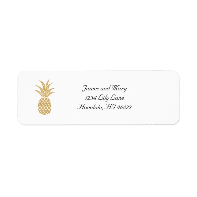 Étiquette de l'adresse de retour Regal Gold Pineap (Devant)