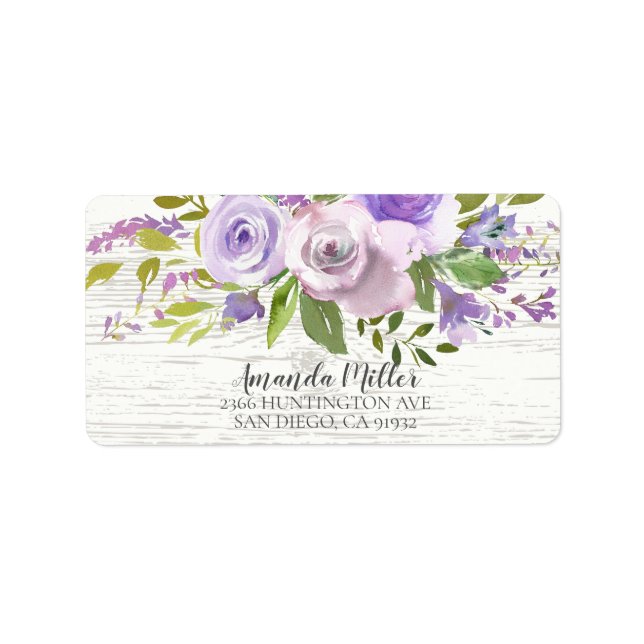 Étiquette de l'adresse de retour Rustique Purple L (Devant)