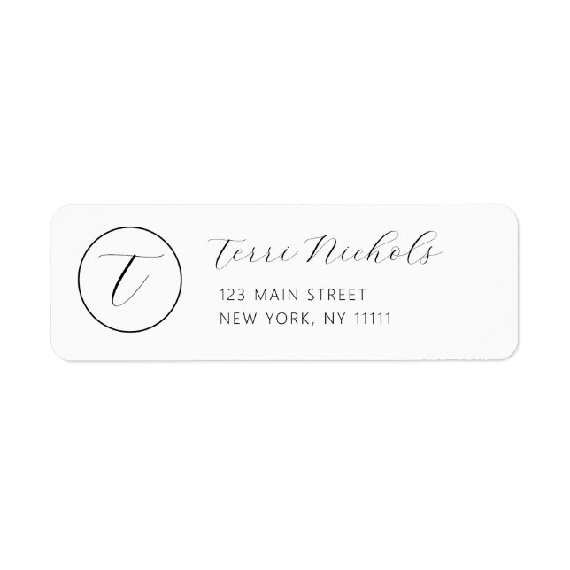 Étiquette de l'adresse de retour simple et chic (Devant)