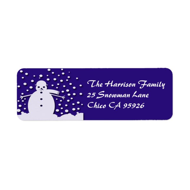 Étiquette de l'adresse de retour Snowman (Devant)