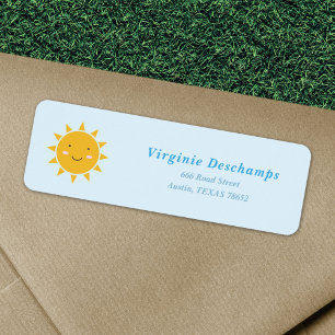 Étiquette de l'adresse de retour Sun Cute