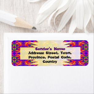 Étiquette de l'adresse de retour Tribal Purple