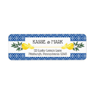 Étiquette de l'adresse de retour Tropical Lemons S