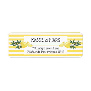 Étiquette de l'adresse de retour Tropical Lemons S