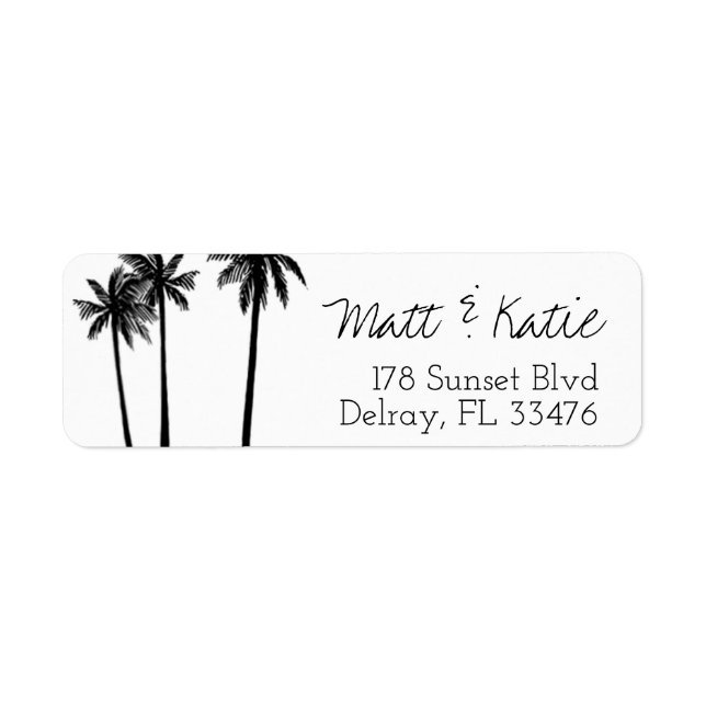 Étiquette de l'adresse de retour Tropical Palm Tre (Devant)