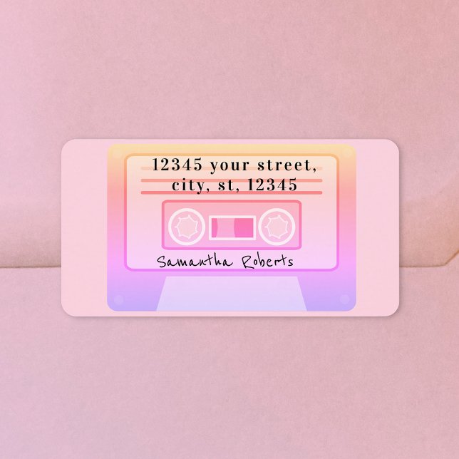 Étiquette de l'adresse de retour Vaporwave Pastel  (Créateur téléchargé)