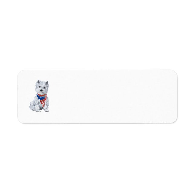 Étiquette de l'adresse de retour Westie Patriotic (Devant)