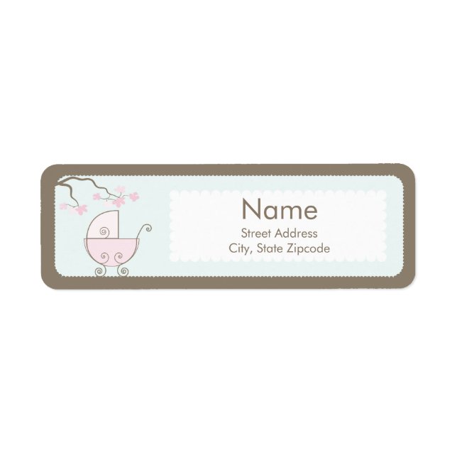 Étiquette de l'adresse du Baby shower de transport (Devant)