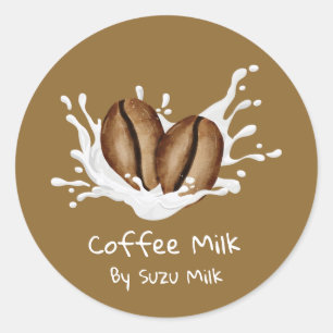 Étiquette de Lait au Café Simple Mignonne