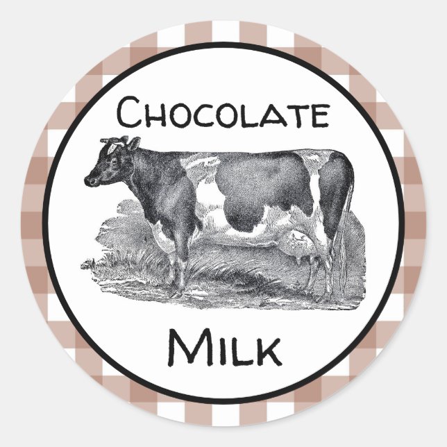 Étiquette de lait au chocolat Brown et blanc En vi (Devant)
