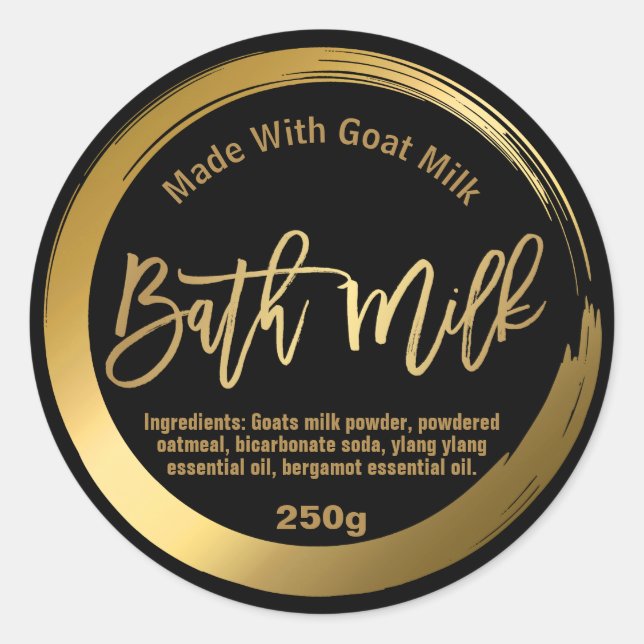 Étiquette de lait de bain personnalisable (Devant)