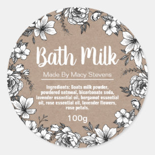 Étiquette de lait de bain personnalisable