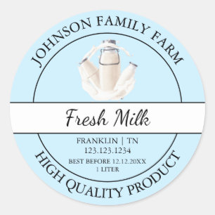 Étiquette de lait frais de ferme