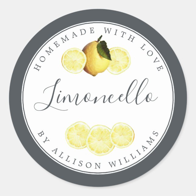 Étiquette de Limoncello fait maison sur mesure hor (Devant)