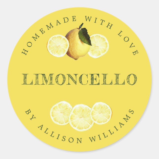 Étiquette de Limoncello fait maison sur mesure Jau (Devant)