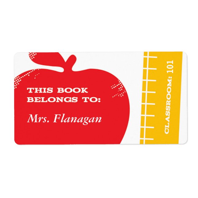 Étiquette de livre enseignant (Devant)