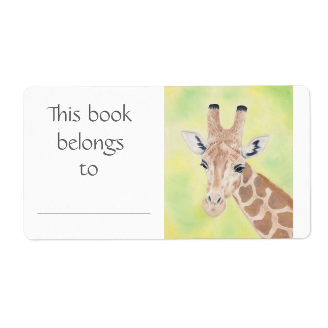 Étiquette de livre Giraffe (Devant)
