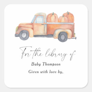 Étiquette de livre pour Baby Shower - Camion de ci