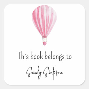 Étiquette de livre pour baby shower montgolfière