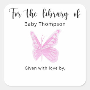 Étiquette de livre pour Baby Shower papillon, livr