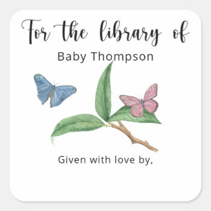 Étiquette de livre pour Baby Shower papillon, livr