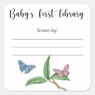 Étiquette de livre pour Baby Shower papillon, livr