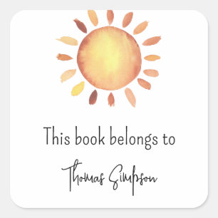 Étiquette de livre pour baby shower thème soleil