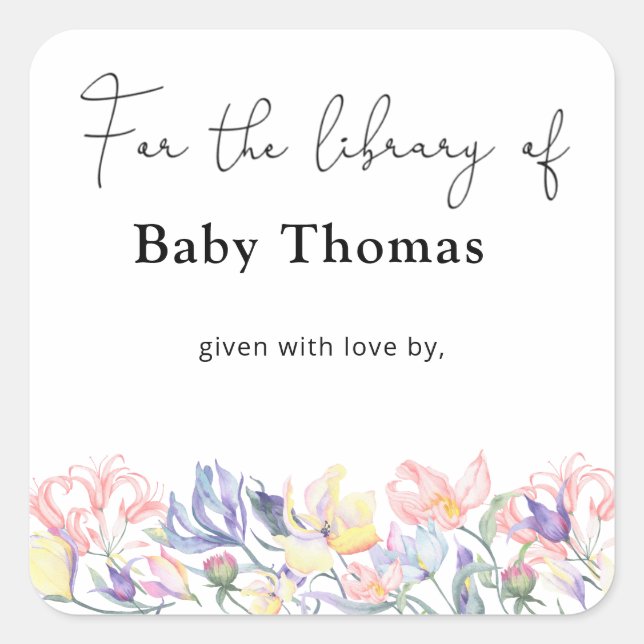 Étiquette de livre pour Baby Shower Wildflowers, l (Devant)