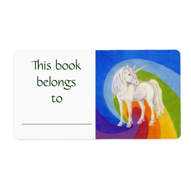 Étiquette de livre Unicorn (Devant)
