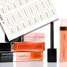 Étiquette de maquillage transparent à bordure or