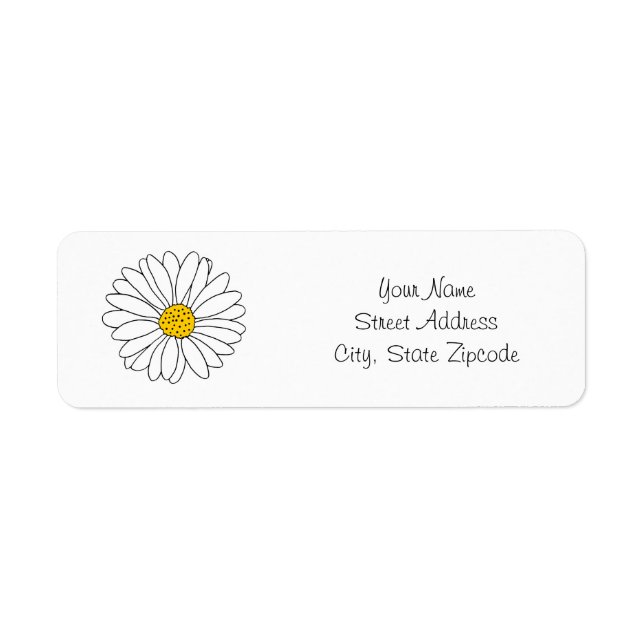 Étiquette de marguerite jaune et blanc (Devant)