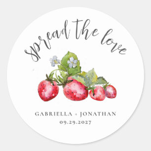 Étiquette de mariage Confiture de fraises 'Partage