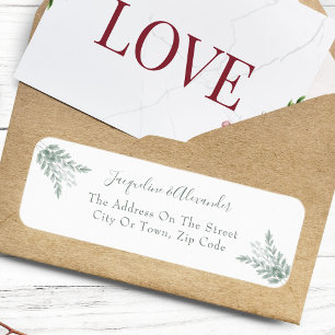 Étiquette de Mariage de calligraphie Eucalyptus ru