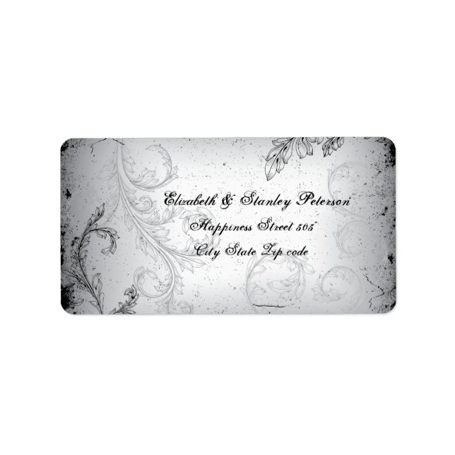 étiquette de mariage de feuille de défilement vint (Devant)