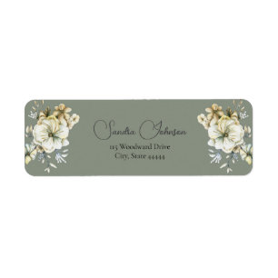 Étiquette de mariage florale vert sauge