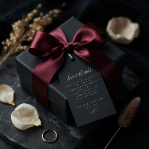 Étiquette de Mariage Luxueuse Ardoise Sombre   Amo