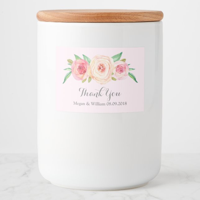 Étiquette de mariage personnalisé rose pâle (Devant)